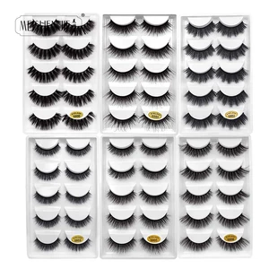 SHIDISHANGPIN 1 коробка норковые ресницы натуральные длинные 3d норковые ресницы ручной работы накладные ресницы Пластиковые Хлопковые Стебли полная полоса ресницы G8