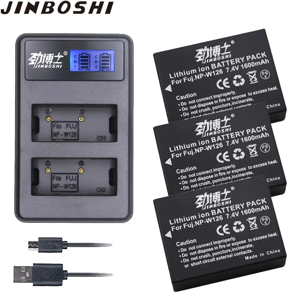 3X NP-W126 NP W126 Батарея + USB зарядное устройство для ЖК-дисплея с подсветкой Fujifilm HS50EXR