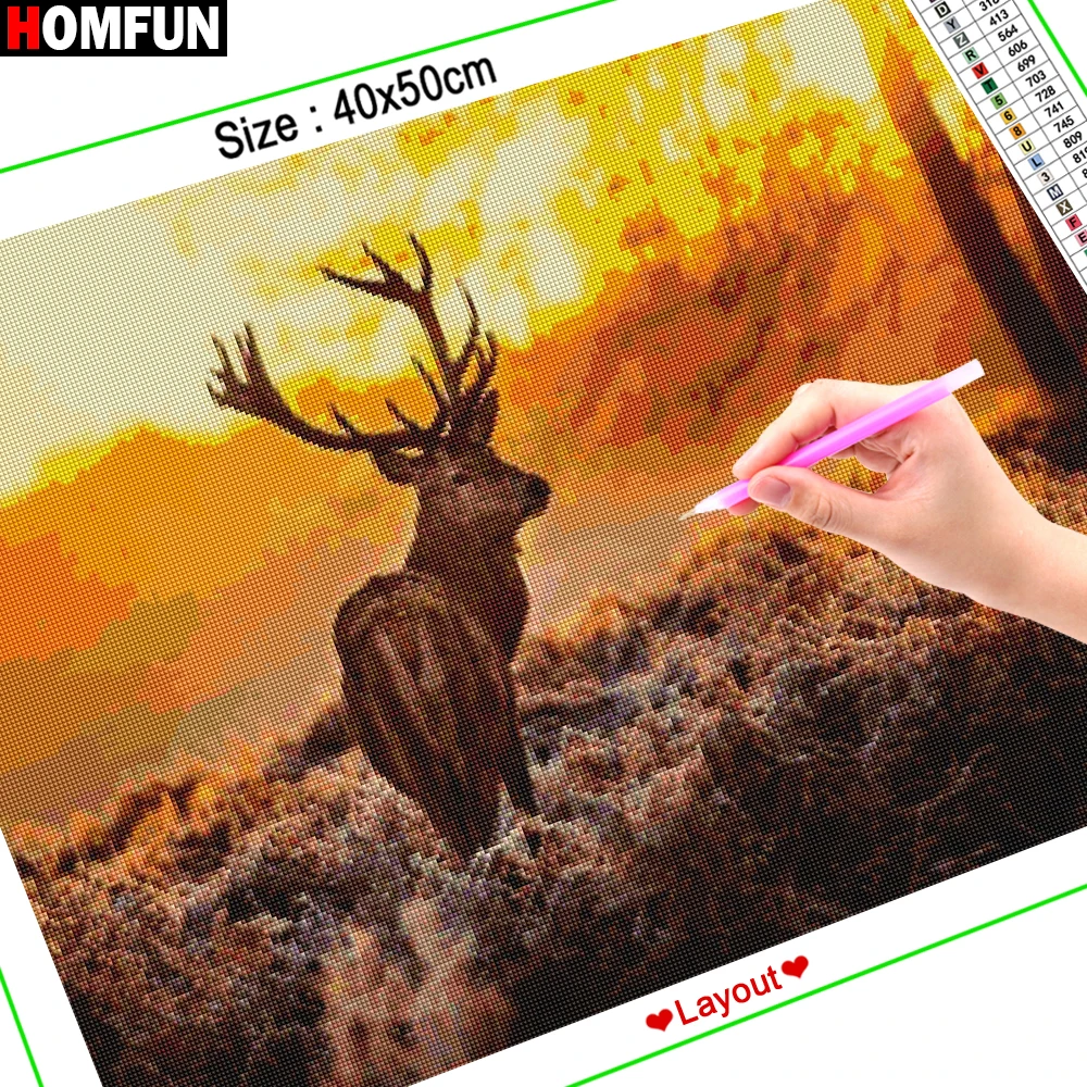 5d алмазная живопись HOMFUN полноразмерная/круглая картина олень дерево лес вышивка