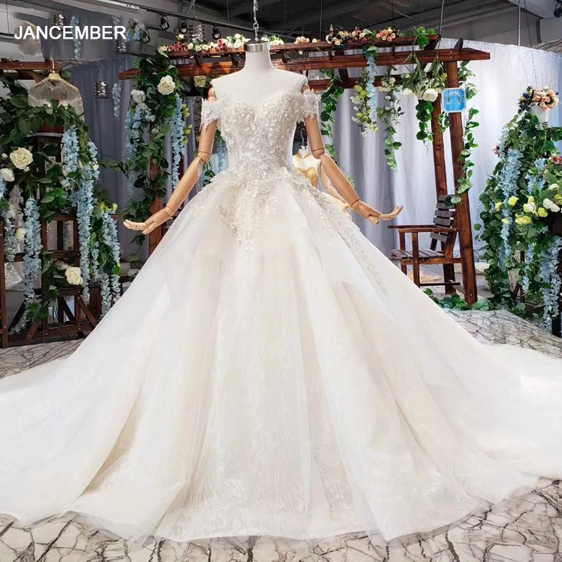 HTL581 как белое свадебное платье с бантом блестками открытыми плечами