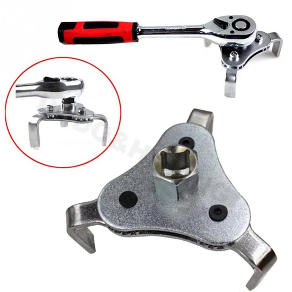 

Auto 3 Jaw Oil Filter Wrench Universal Adjustable Two Way Oil Filter Removal Remover Key Tool For Cars Trucks 60-110 Mm For SUV