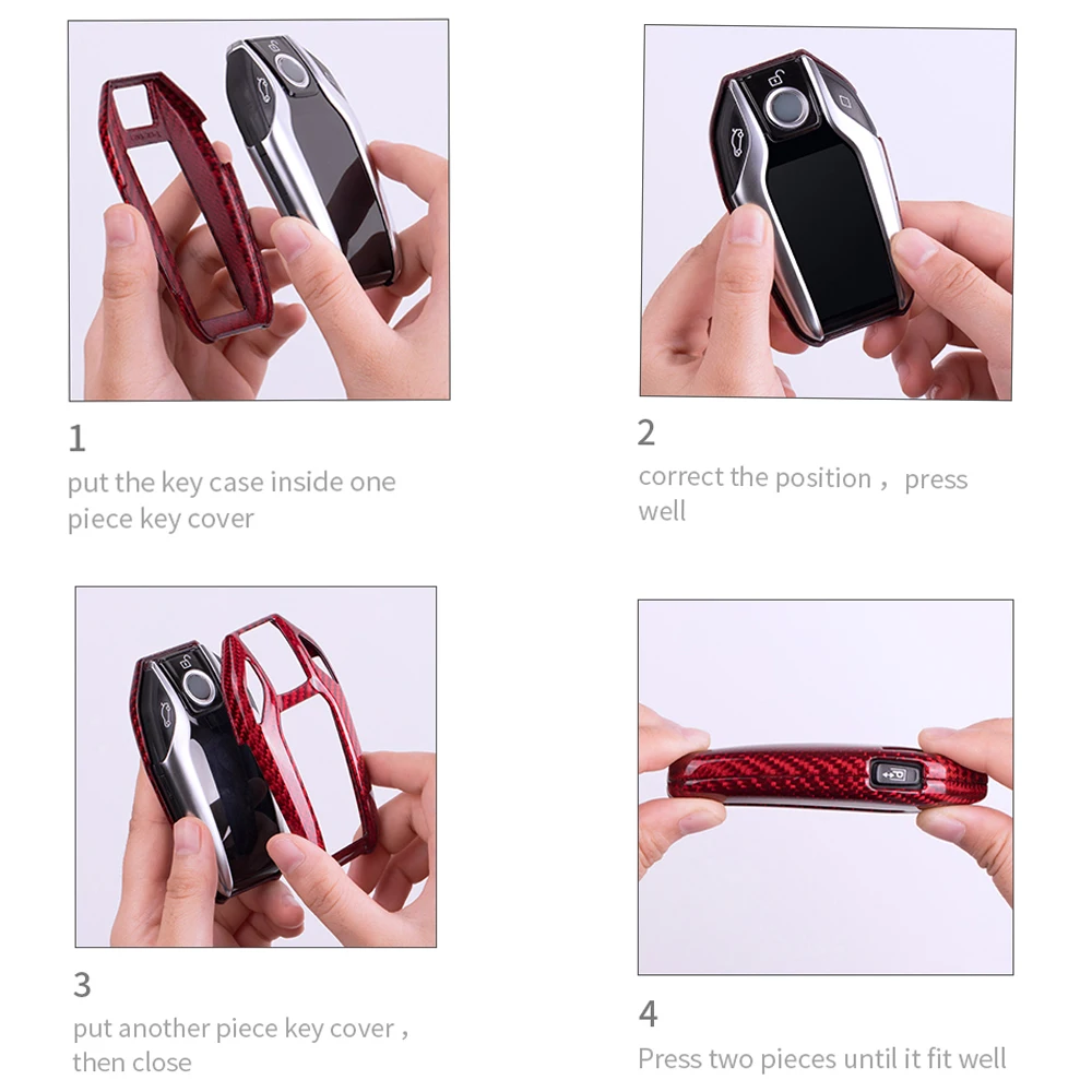 

High Quality Fashion Carbon Fiber Car Key Case Cover Bag for BMW E93 F22 F30 F36 F10 F13 F01 F25 F26 F15 F16 F48 F39 Accessories