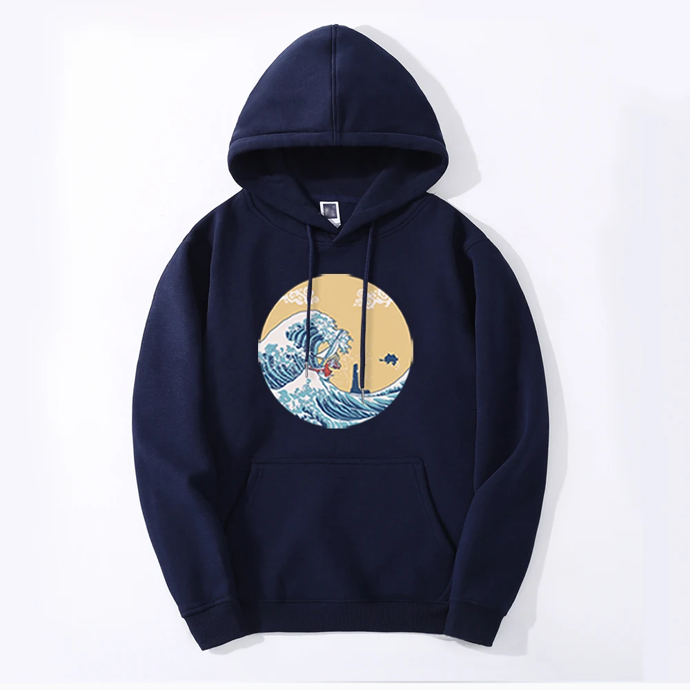 Японский аниме волна японский стиль Мужская толстовка 2020 Осень Хип-Хоп Уличная