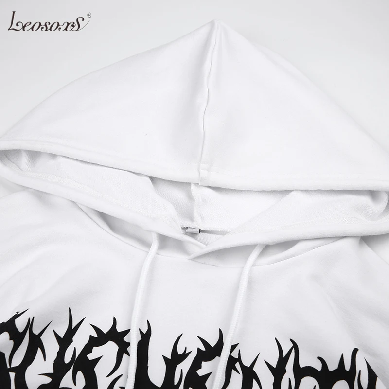 

Printed Hooded Loose Hoodies Women Streetwear Pullover Long Sweatshirt Spring Autumn Fashion Hoodie Women Tops