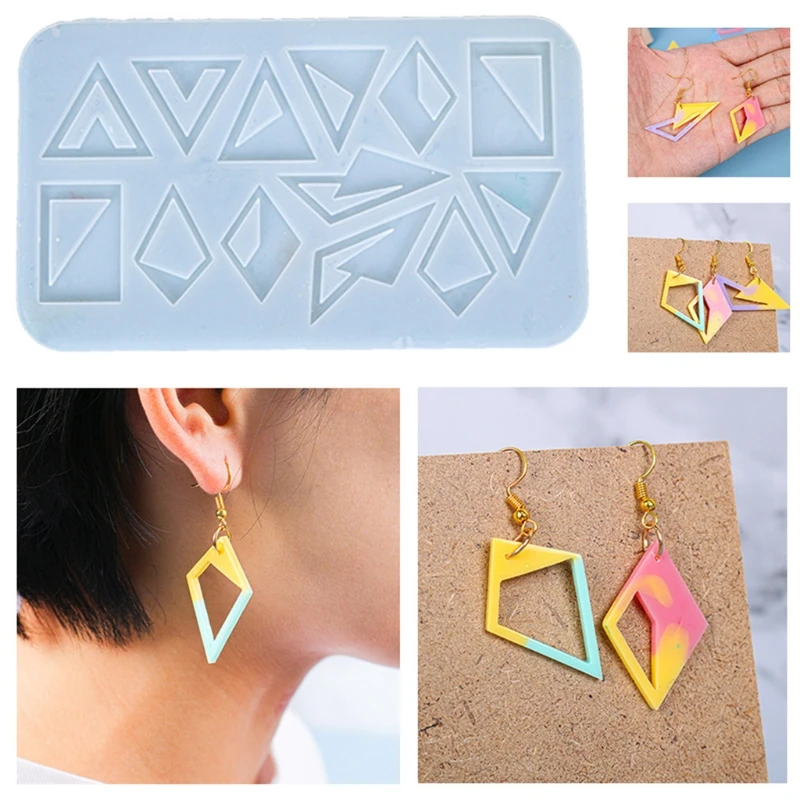 

Silicone Earrings Mold Diamond-shaped Earrings Pendant Mold Resin Casting Mold Craft Tools Suitable for Women Girls