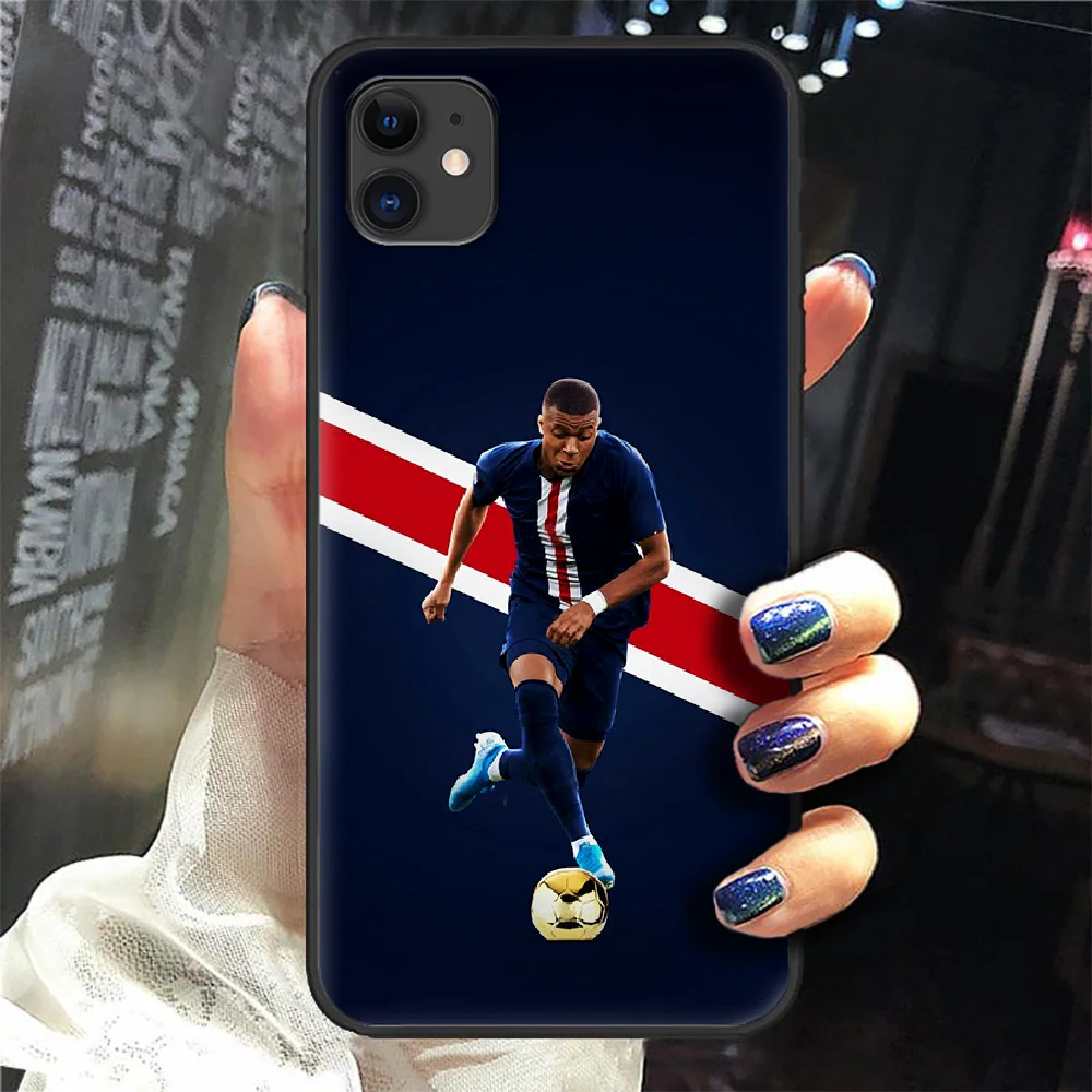 

Mbappe Soccer Phone Case For Iphone 5 5S SE 2020 6 6S 7 8 Plus 11 12 Mini X XS XR Pro Max black Cover Painting Back Tpu