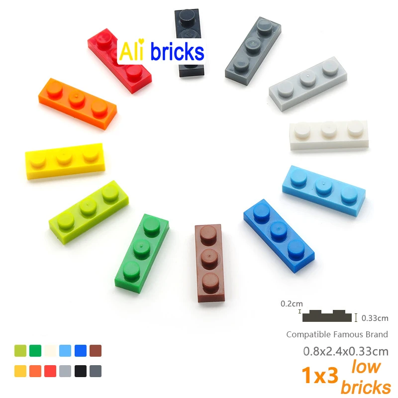 

60pcs/lot DIY Blocks Building Bricks Thin 1X3 Educational Assemblage Construction Toys for Children Size Compatible With 3623