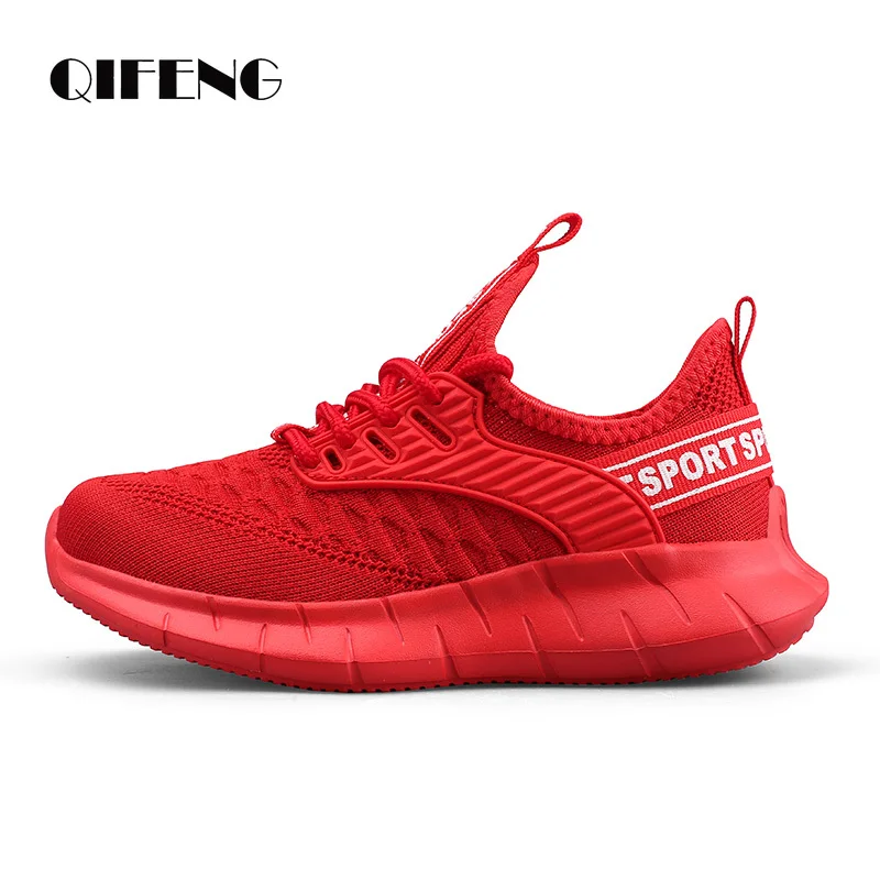 Children Casual Shoes Boys Light Student Summer Sport Mesh Footwear Black Winter Chunky Sneakers Men Autumn Flat Kid Shoes Red