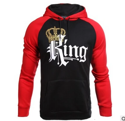 STYLE A KING Модная новинка, осенне-зимняя толстовка с капюшоном для пар, толстовка с принтом короля и королевы, толстовка с капюшоном и длинным рукавом с карманом для влюбленных - Цвет: STYLE A KING