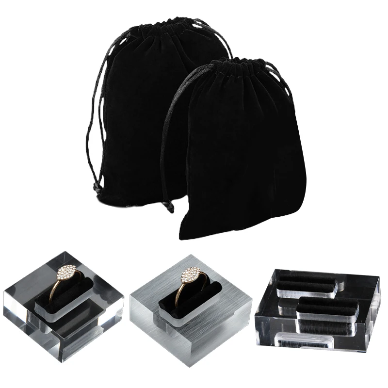 

Clear Jewelry Holder Acrylic Square Photography Prop Cosmetics Rings Display Pad