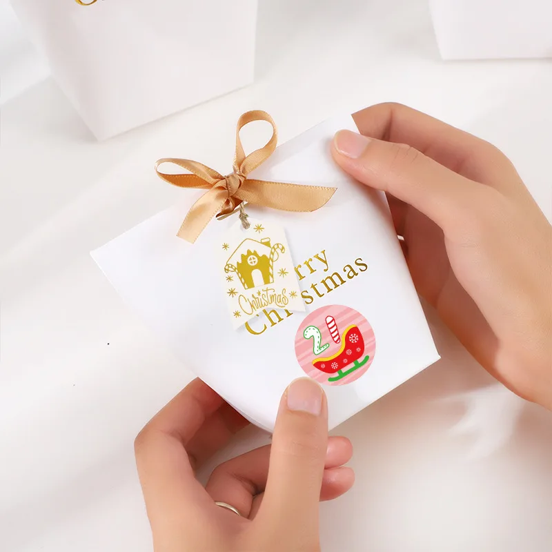 Высококлассная белая бумажная коробка для конфет Merry Christmas свадебные сувениры