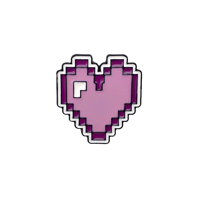 

Cute Spaceman Pins Pink Pixel Heart Rainbow Badge Brooches Women Men Denim Clothes Lapel Enamel Pins Cartoon Retro Jewelry