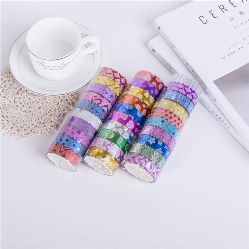 

Creative DIY Hand Paste Decorative Lace Color Glitter Glitter Paper Gold Powder Tape Adhesive Strip Birthday Party Festival