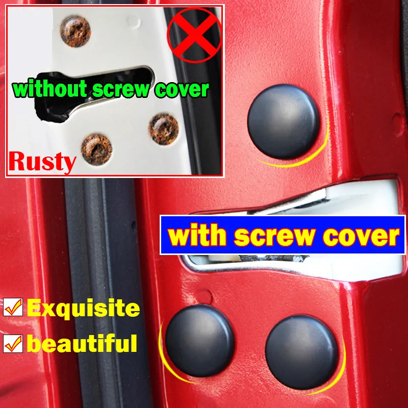 Универсальный Автомобильный Замок на дверь черные наклейки винтовая защита 24 шт.