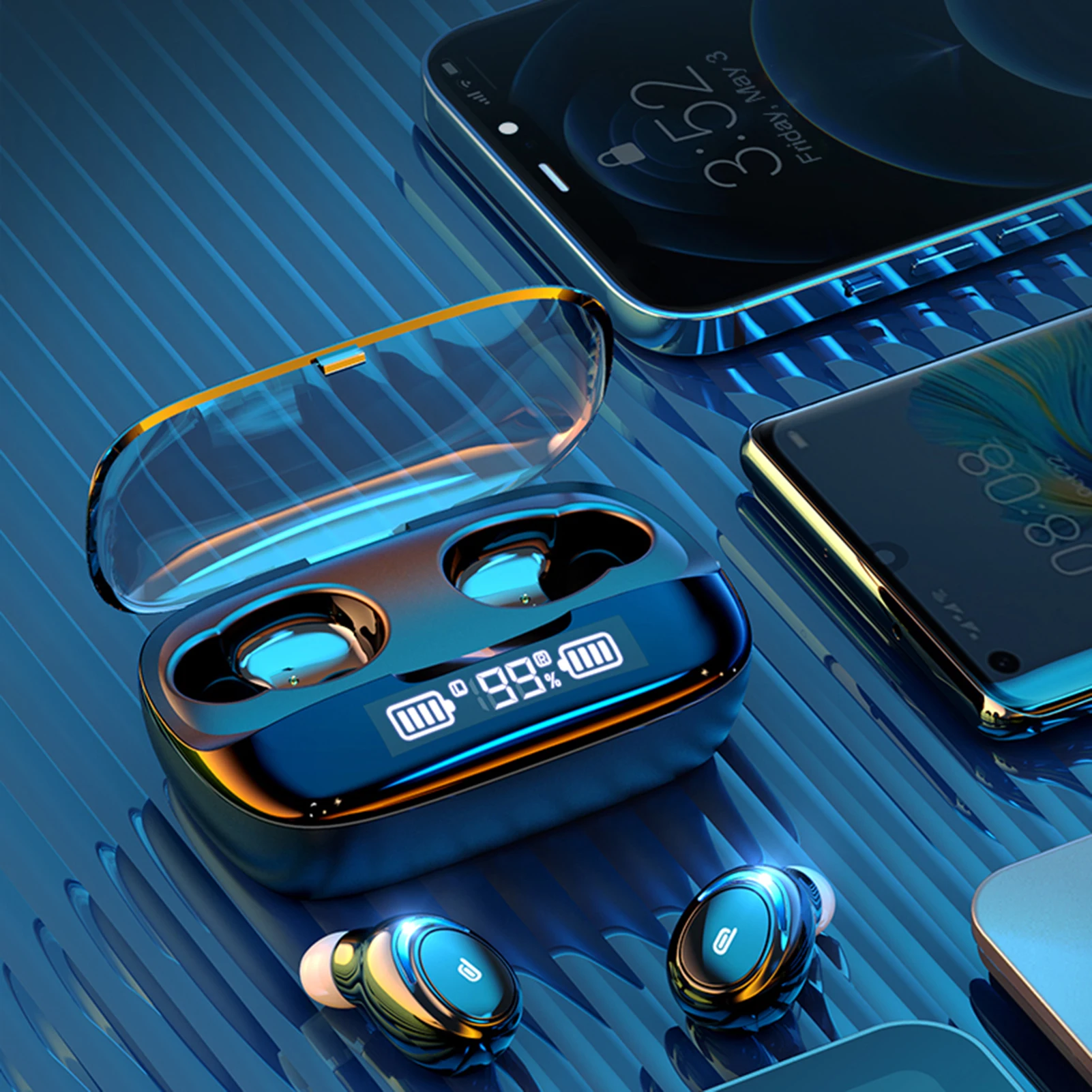 M-U8 TWS Bluetooth 5 1 наушники 4200 мАч зарядная коробка беспроводные 9D стерео спортивные