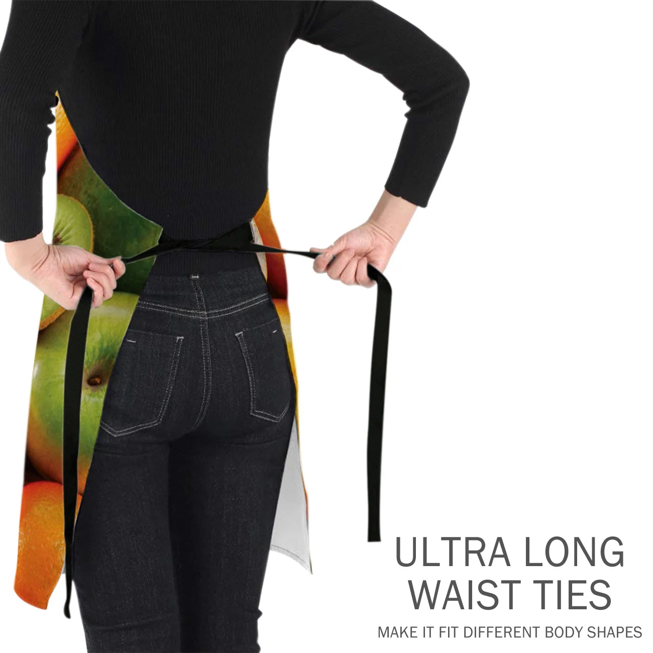 Фартук с изображением фруктов оранжевого киви персонализированный дизайн