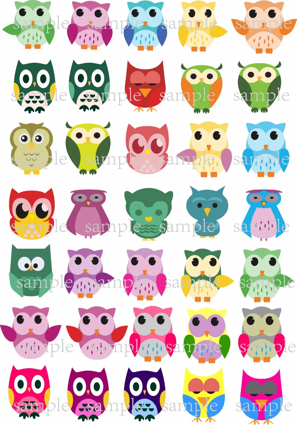 35 сова съедобный Топпер для торта вафель рисовая бумага печенья капкейка декор