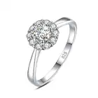 Женское кольцо из белого золота с муассанитом, обручальное кольцо с круглым бриллиантом диаметром 5 мм, 585