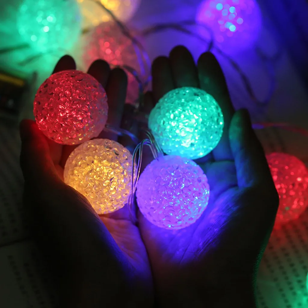 LED String Lights Ball 3 Meters 20 Waterproof Crystal Christmas Decorations For Home Bedroom Outdoor | Лампы и освещение