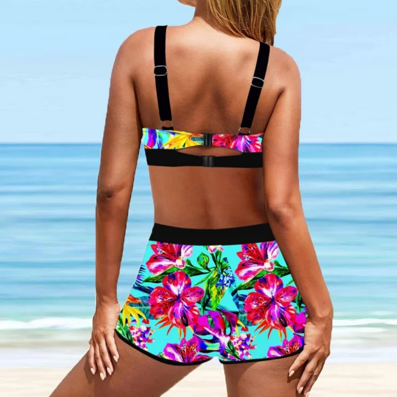 

Large Size 8XL Women's New Arrival Bikini Women Tankini Sets Two Piece Bikini Sets With Surfing Short Boy Shorts Swimwear