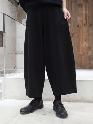 

Autumn winter new minority design dark department high waist round wide leg pants