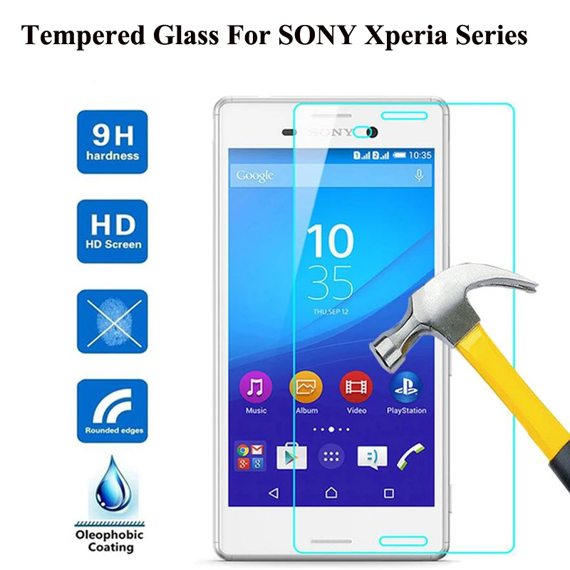 Закаленное защитное стекло 2.5D 9H для Sony Xperia M4 M5 M2 Z1 L39h Z2 Z3 Z4 Z5 Compact Mini C4 X | Мобильные