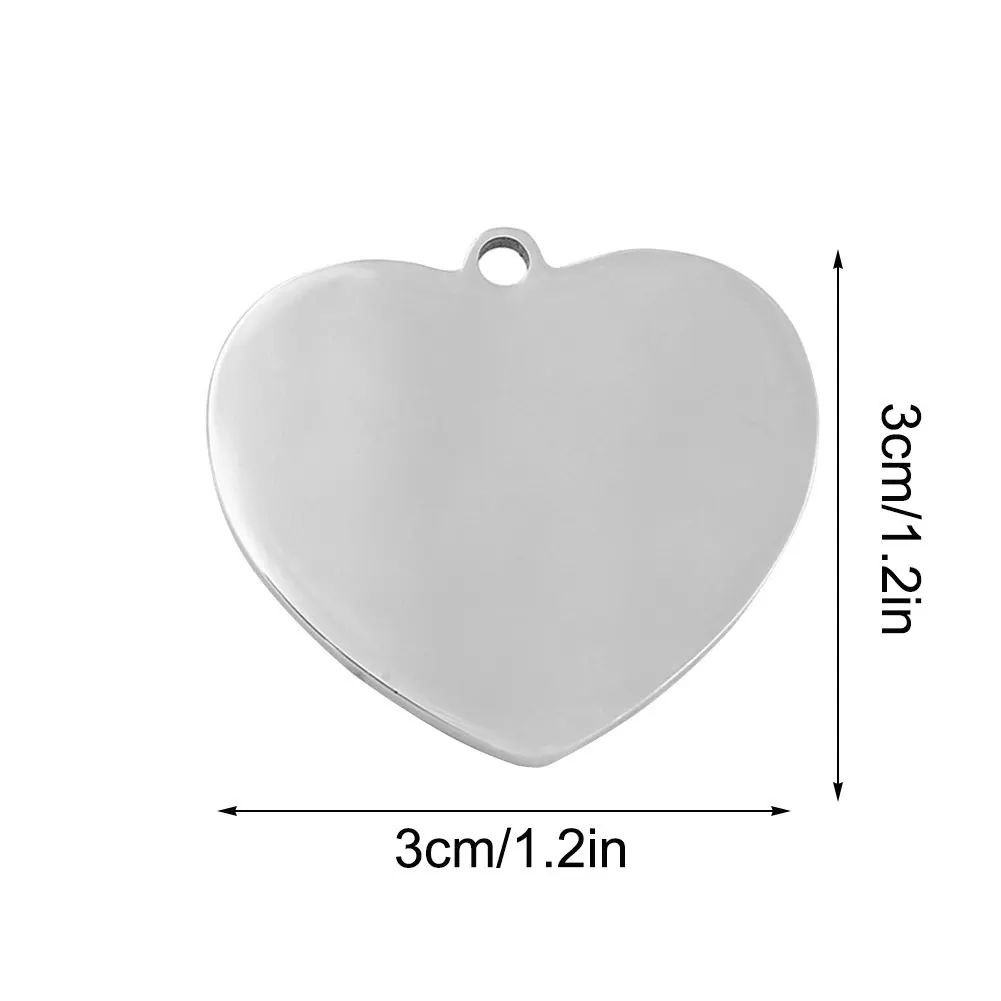 

24PCS Stamping Blank Tags Stainless Steel Heart Shape Charm Pendants Accessories Set For DIY Necklace Jewelry Making Wholsale