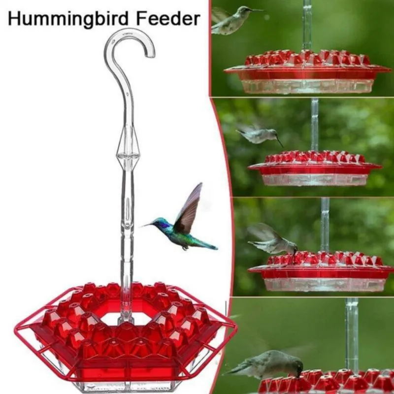 

Hanging Type Hexagonal Flower Shaped Bird Feeder Tensor-Resistant Polycarbonate Material Bird Feeder Bird Supplies