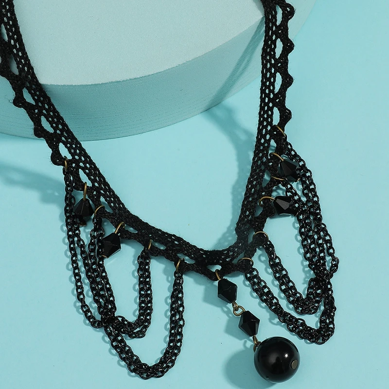 

Lace Pendant Choker Retro Chain Design Lace Necklace For Women Party Jewelry Neck Accessories Chokers Handcrafted Chain Necklace