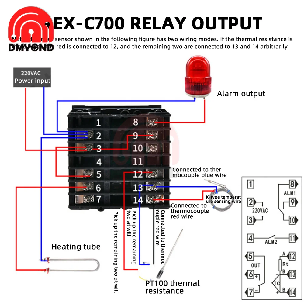 Умный регулятор температуры цифровой PID REX термопара SSR + SSR40DA 40 А Φ 220 В
