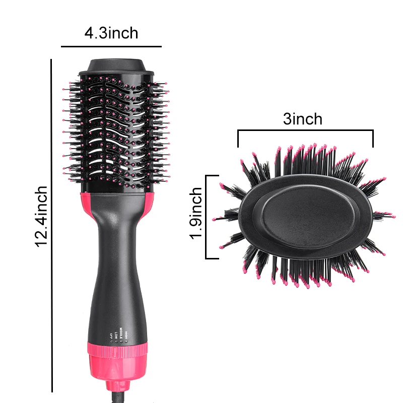 

3 IN 1 One Step Hair Dryer Brush Hot Air Brush Professional Volumizer Blow Straightener Curler Hair Styling Tools Dropshipping