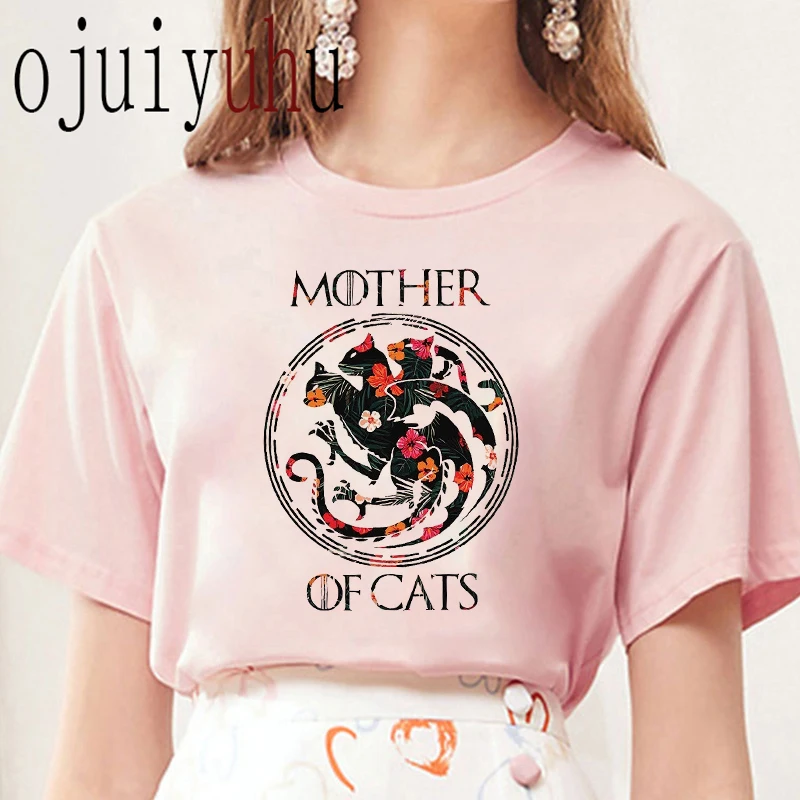 

Mother of Cat T Shirt Unisex Cat Flower Pet Shirt Women Fashion Summer Lady Clothing Cute Short Sleeve Tees Tops Female T-Shirt