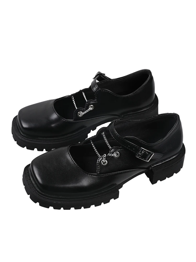 

Leather shoes women 2020 new shallow mouth retro thick heel non-slip fashion casual shoes