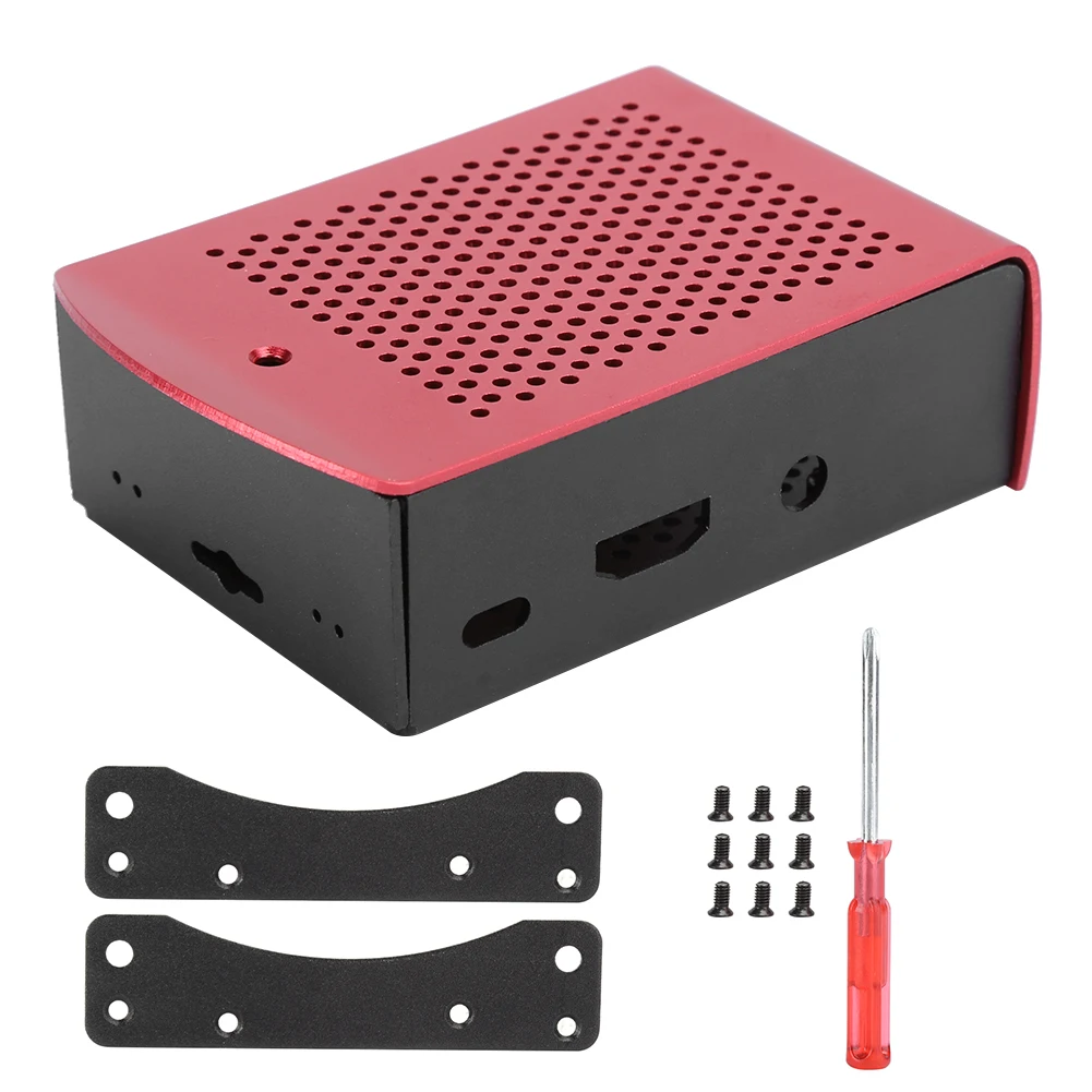 

Metal Motherboard Shell Aluminum Alloy Case Motherboard Accessory for Raspberry Pi(Red )
