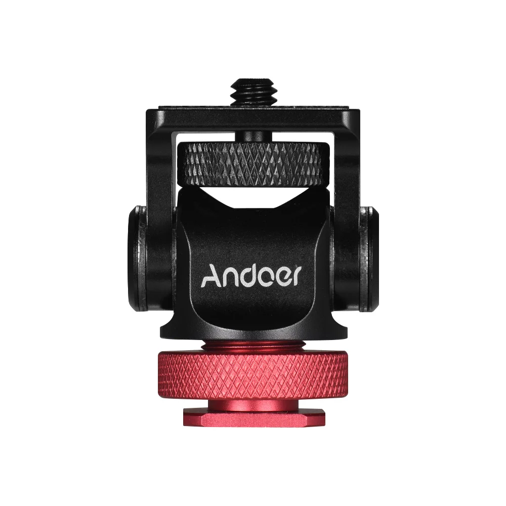 Red Andoer 180 ° поворотный мини шаровой головкой Горячий башмак вспышки адаптер с гаечным ключом для DSLR камеры микрофон видео монитор штатив - Цвет: Red