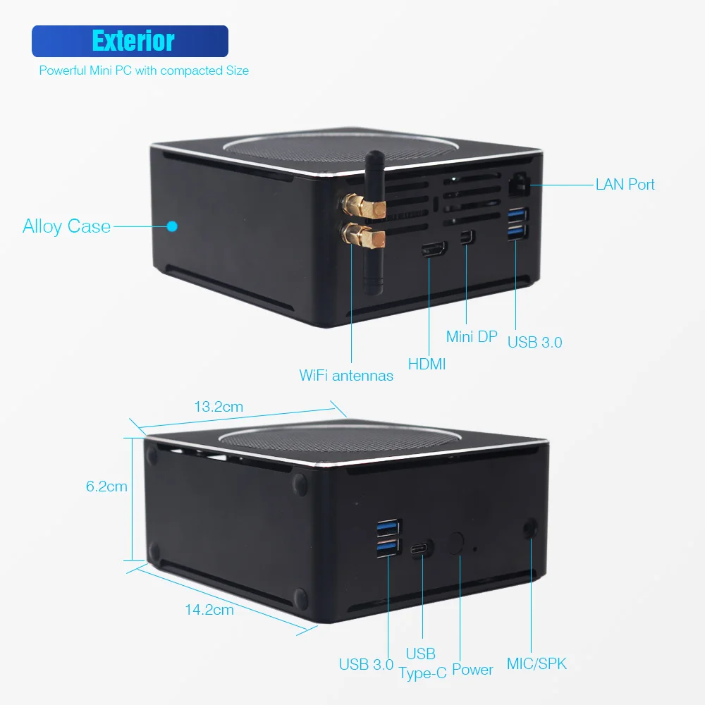 9th Gen Intel Core PC Настольный игровой компьютер i9 9880H 8950HK Тип C DP HD 2 * DDR4 NVME Linux мини ПК WiFi +