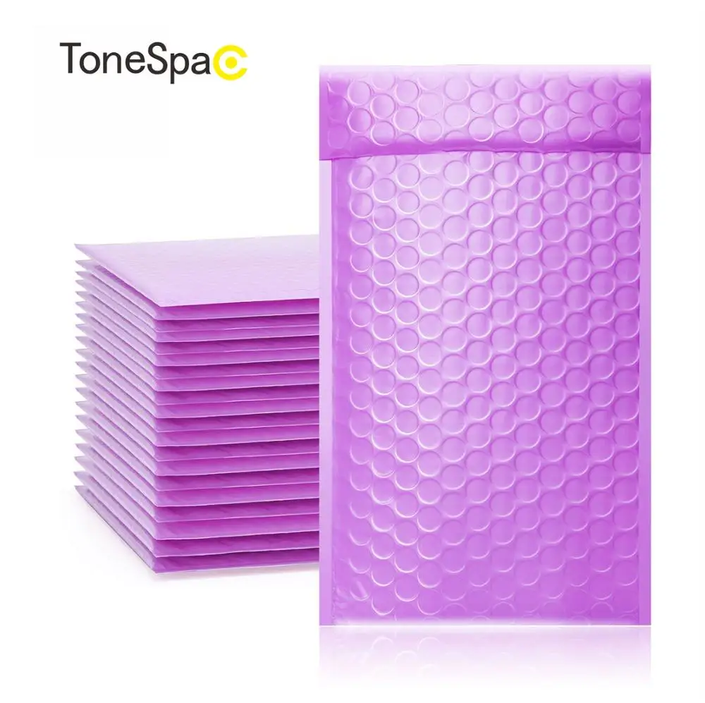 TONESPAC 130*210 мм 50 шт. пузырьковый конверт для почты мягкий конверты мешок самозапечатывающийся небольшой водонепроницаемый упаковка Фиолетовый