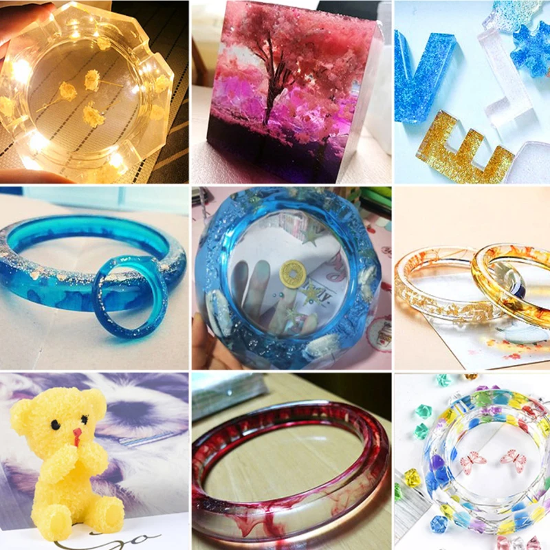 

600g 3:1AB Soft / Hard Epoxy Resin Molds Creation Jewelry Making Kit for Diy Jewelry Transparent Epoxy Resin for Crafts Star Diy