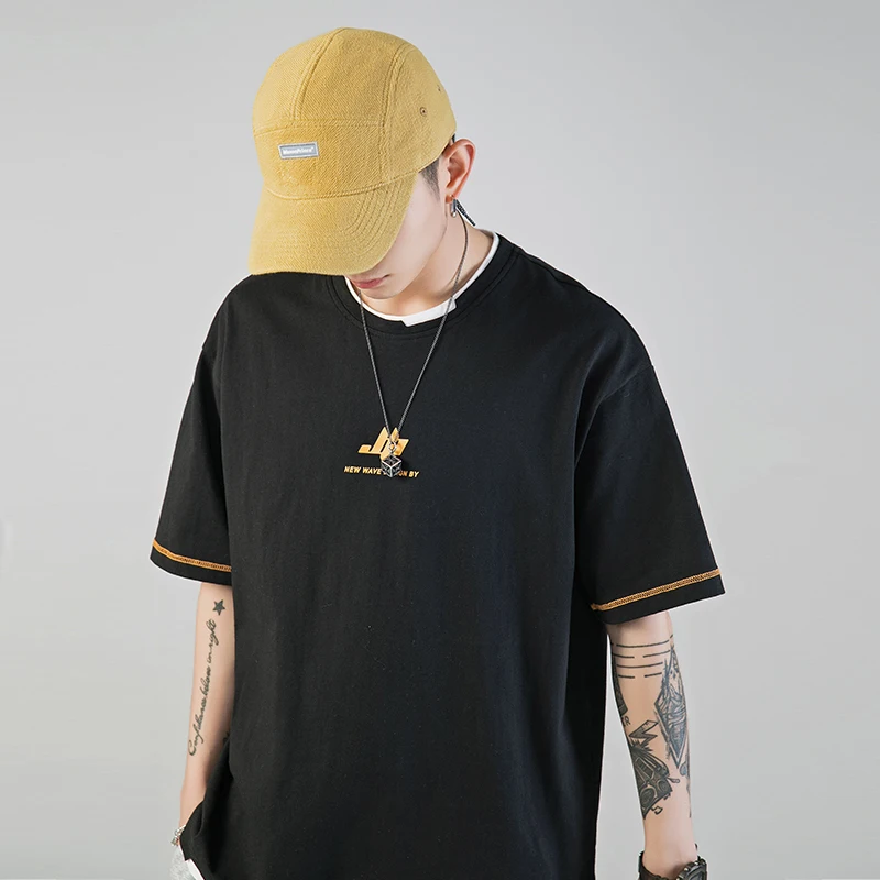 

Pure cotton men's short-sleeved T-shirt personalized printing T-shirt men's daily casual all-match T-shirt