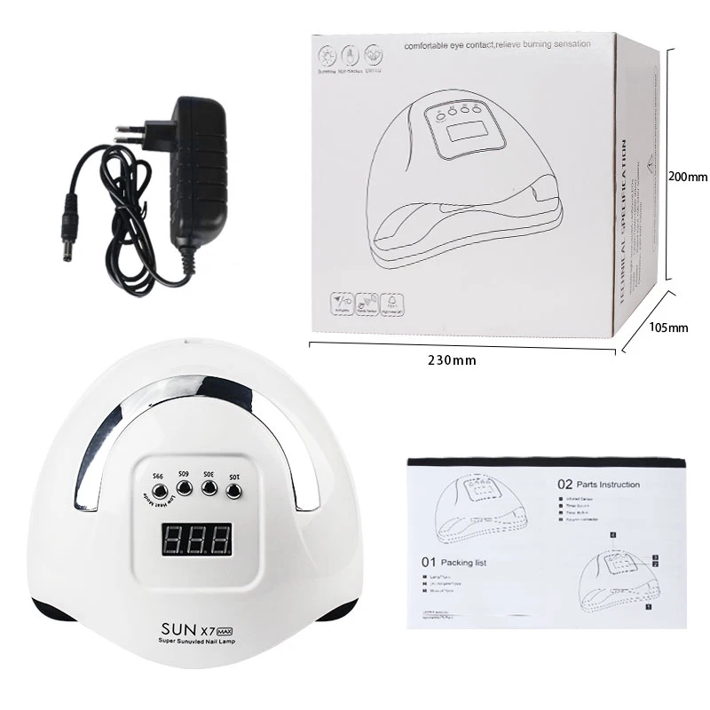 

SUN X7 Max 180W Nail Lamp Automatic 57LED UV Lamp Quick Dry Nail Gel Dryer Lamp Professional Phototherapy Manicure Nail Lamp Kit
