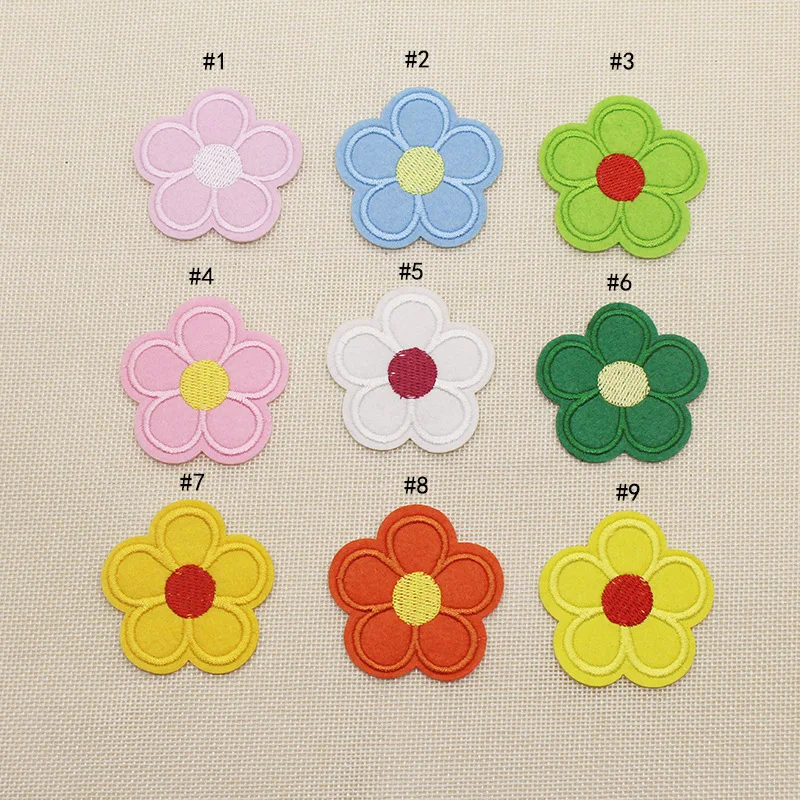 

100pcs/lot 5.5x5.5cm Embroidery Patch Flower Kids Women Shirt Dress Bag Clothing Decoration Sewing Accessory Craft Diy Applique