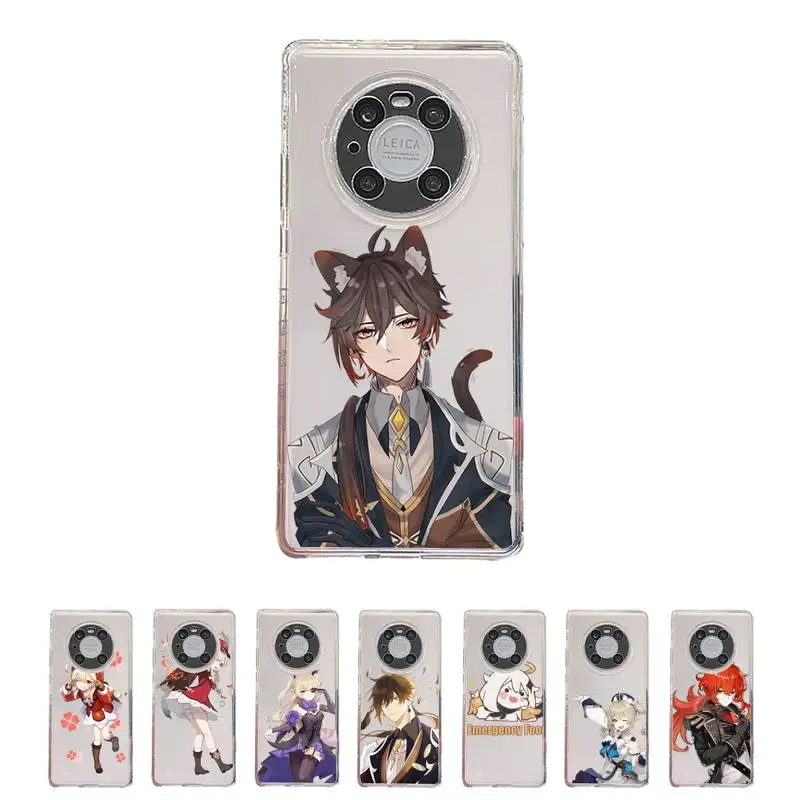 

Genshin impact Phone Case Transparent For Huawei enjoy 20 10 9 8 7 S SE E C Z pro plus lite Soft TPU Clear Mobile bags