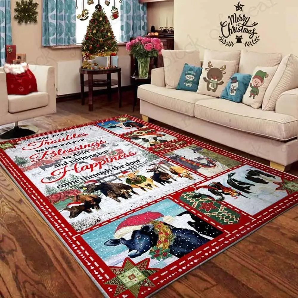 Christmas Red Truck Snowy Cardinals Living 3D Printed Rugs Mat Anti-slip Large Rug Carpet Home Decoration Tapete Peludo | Дом и сад