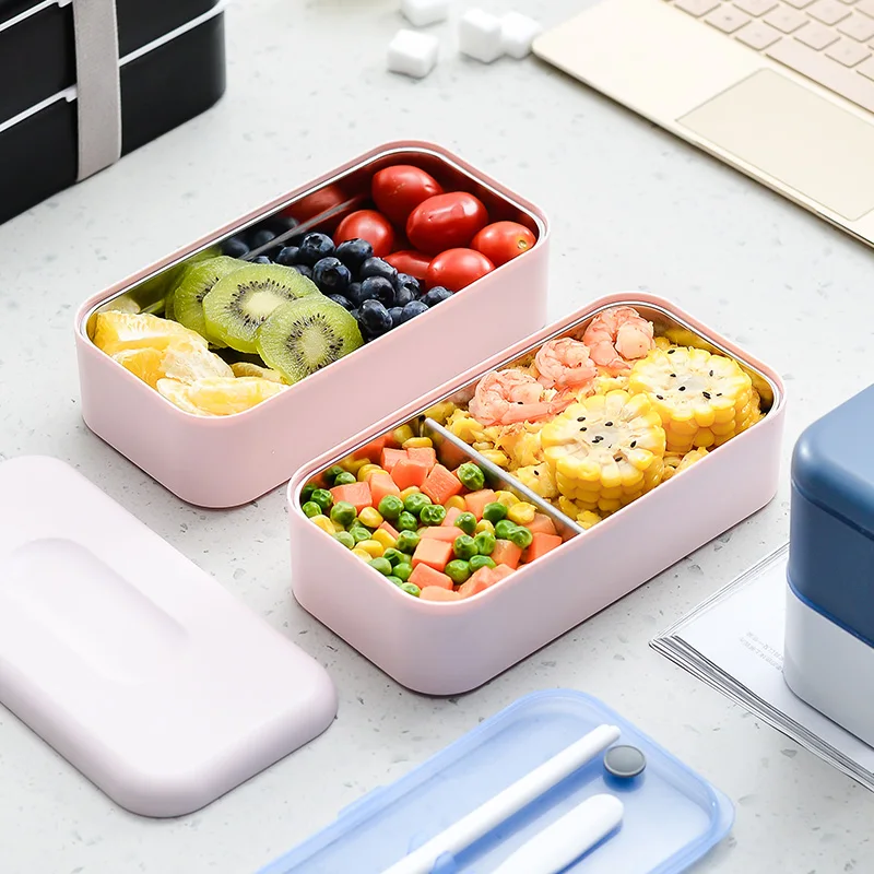 Двухслойный Ланч-бокс SPSCO 1120 мл коробка для фруктов из нержавеющей стали офисный