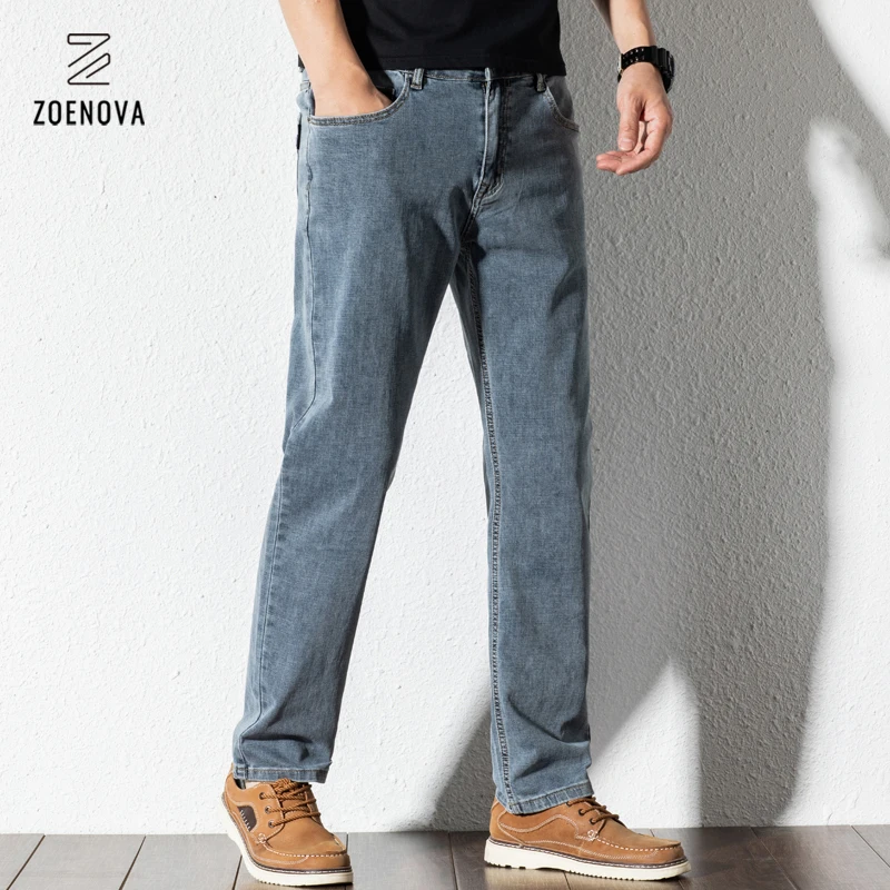 

Men's Casual Jeans Fashion Straight-leg Light-colored Loose Denim Trousers 2021 New Male Oversize Business Casual Pants Size 48