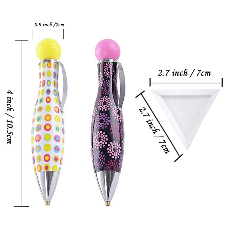 New 6Pcs 5D Diamond Painting Drill Pen Tools+1Pc Triple-cornered TrayCute Pens Sticky for | Дом и сад