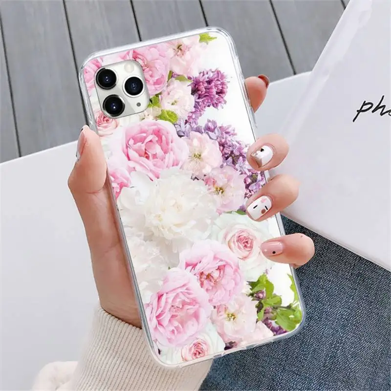 

Peony beautiful flowers Phone Case For iphone 12 5 5s 5c se 6 6s 7 8 plus x xs xr 11 pro max mini