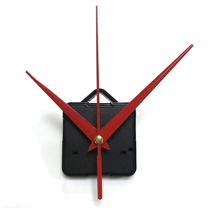 

10sets/lot Wall Clock Mechanism Quartz Clock Movement with red metal hands Mute Slab Dedicated Thread Axis 13mm shaft with hook