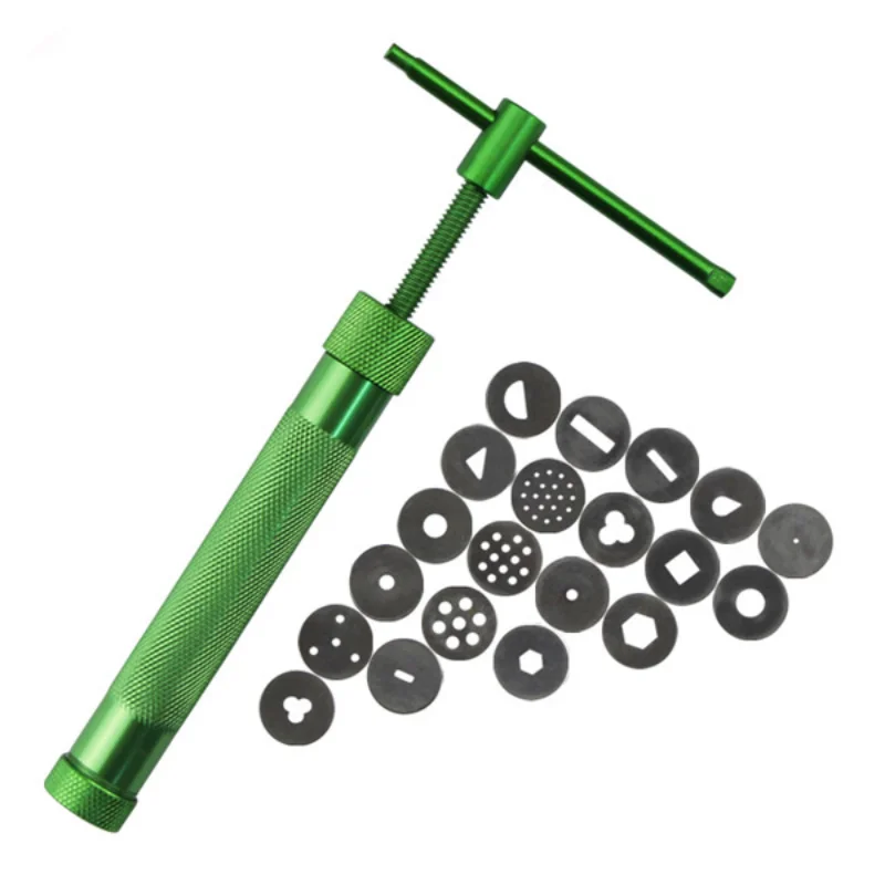 

Clay Extruders Fondant Cake Baking Tools Slime Pastry Gun Stainless Steel Sculpture Machine Gun Sugar Rotary Extruder