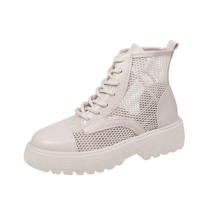 

Summer Women's New Martin Boots Mesh Breathable Women's Shoes Casual Increase Korean Version of The British Style Women's Sandal